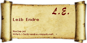 Leib Endre névjegykártya